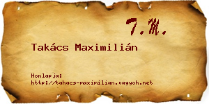 Takács Maximilián névjegykártya